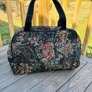 Verdi Boho Tapestry Shoulder Carry On Tote Bag 14"x10” Weekend Retro Vntg
